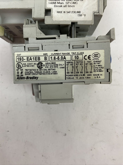 ALLEN BRADLEY STARTER (100-C12E*10 COIL 24VDC + 193-EA1EB 1.6-5.0A)