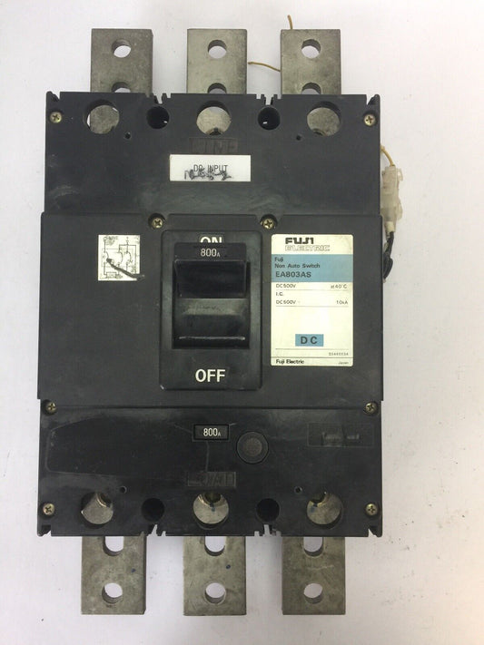 FUJI ELECTRIC EA803AS NON AUTO SWITCH 800A 500VDC CIRCUIT BREAKER