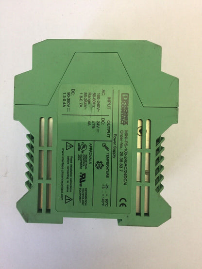 PHOENIX CONTACT MINI-PS-100-240AC/24DC/4 POWER SUPPLY INPUT 100-240VAC 90-350VDC