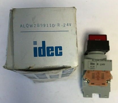 IDEC PUSH BUTTON ALQW2B9911N-R-24V 100-600VDC 120-600VAC