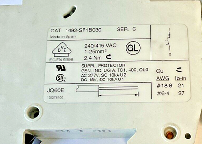 ALLEN BRADLEY 1492-SP1 (C020,B030,B040,C050,C100(2X) CIRCUIT BREAKER***LOTOF6***
