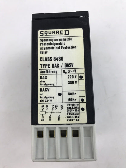 Square D 8430 DASV Rated Voltage  220 V 60 HZ