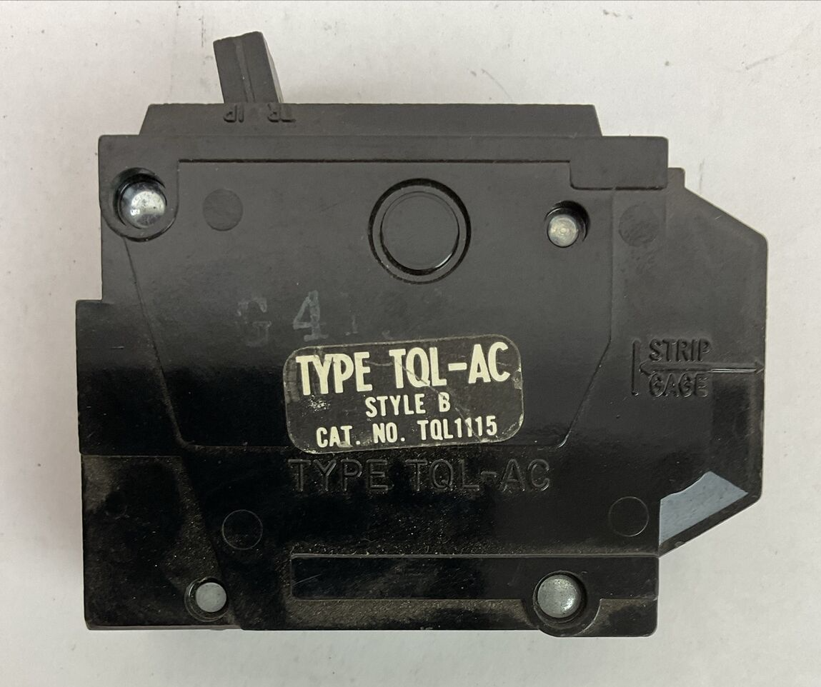 GE TQL1115 STYLE B CIRCUIT BREAKER 15AMP 1POLE 120/240VAC TYPE TQL-AC