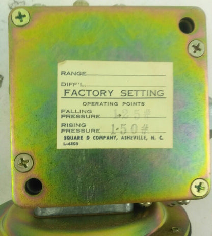 Square D INDUSTRIAL PRESSURE SWITCH  CLASS 9012 TYPE AMV-1 NEW OPEN BOX