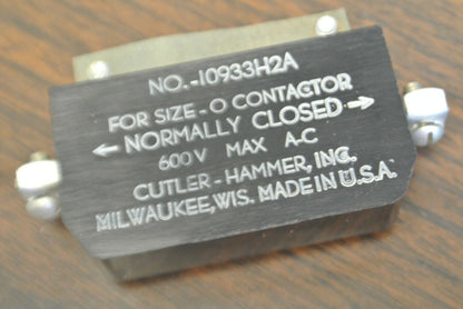 CUTLER-HAMMER 10933H2A ELECTRICAL INTERLOCK / SIZE 0 / N.C. / NEW SURPLUS