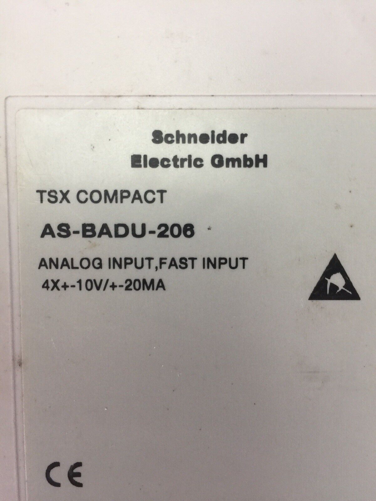 SCHNEIDER AS-BADU-206 TSX COMPACT ANALOG INPUT FAST INPUT 4X+-10V/+-20MA