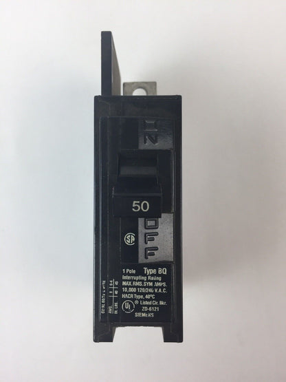 SIEMENS BQ1B050 CIRCUIT BREAKER 50A 120/240VAC 1 POLE