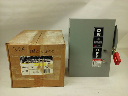 GE THN2261JDC H.D. SAFETY SWITCH 30A,600/250VDC, MODEL 10, TYPE 1,5,12 ENCLOSURE