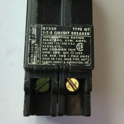 SIEMENS Q1520 CIRCUIT BREAKER 120/240VAC