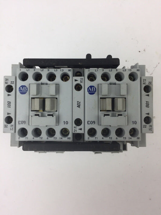 ALLEN BRADLEY 104-C09UDJ22 REVERSING CONTACTOR 2 100-S & 2 100-FSD250 COIL 24VDC