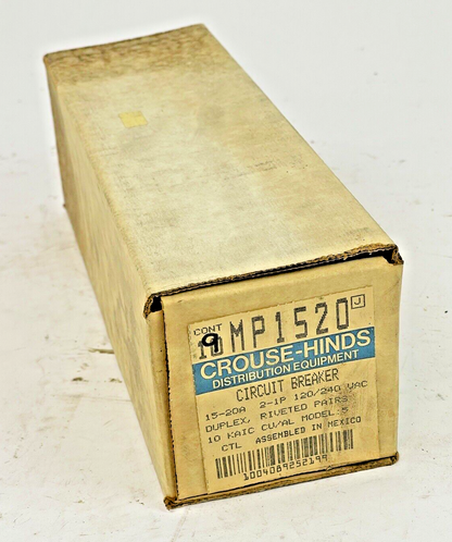 CROUSE-HINDS *BOX OF 9*-MP1520-2-1 POLE,15-20 A,240 VAC CIRCUIT BREAKER -MURRAY