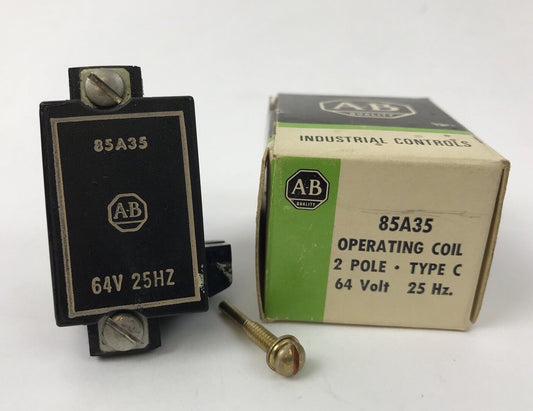 Allen Bradley 85A35 Operating Coil New In Original Box 2 Pole Type C 64 V 25 HZ