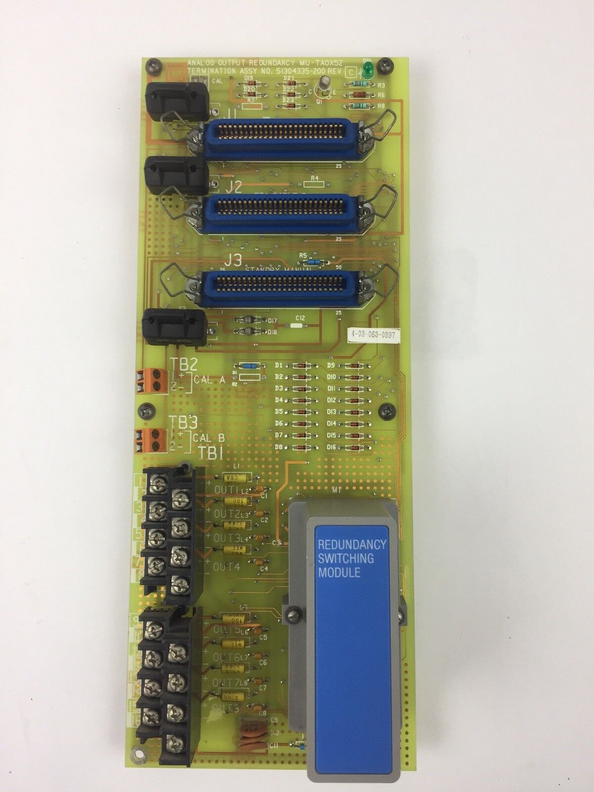 HONEYWELL 51304335-200 REV C TERMINATION ASSY ANALOG OUTPUT REDUNANCY MU-TA0X52