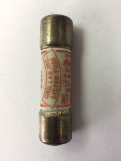 SHAWMUT AMP-TRAP AT-DE 20 DUAL ELEMENT TIME DELAY FUSE 20AMP 250VAC (LOT OF 10)
