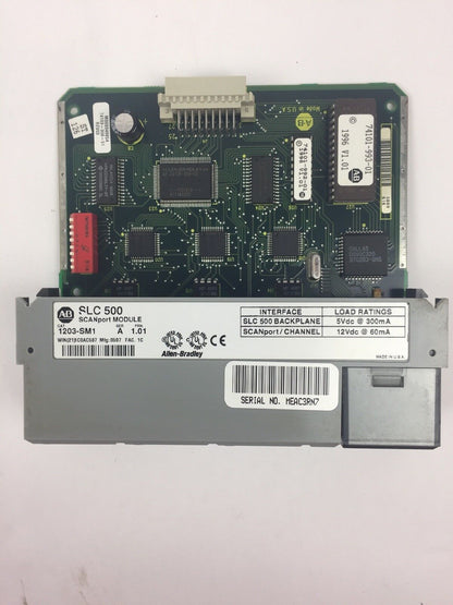 ALLEN BRADLEY 1203-SM1 SCANPORT MODULE SER A FRN 1.01 12VDC