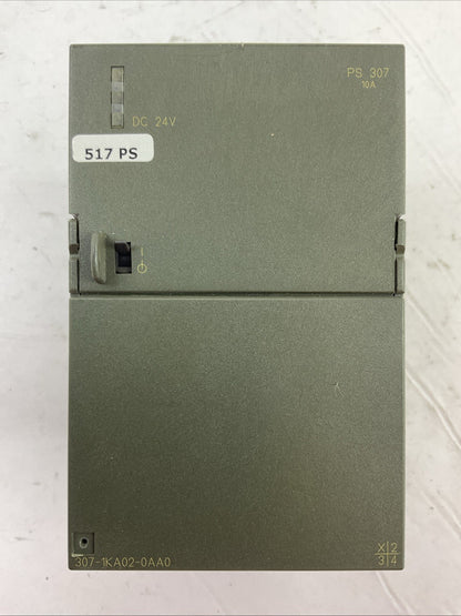 SIEMENS 1P 6ES7 307-1KA02-0AA0 SIMATIC PS 307 POWER SUPPLY OUTPUT 24VDC 10A
