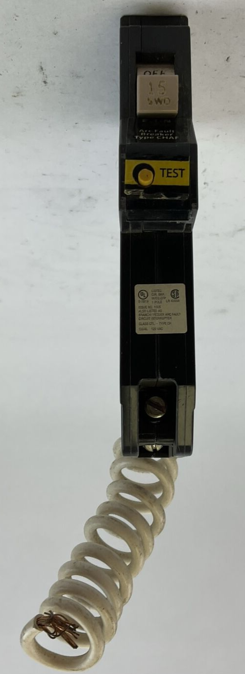 CUTLER HAMMER CH115AF 1POLE 15AMP 120VAC ARC FAULT CIRCUIT BREAKER