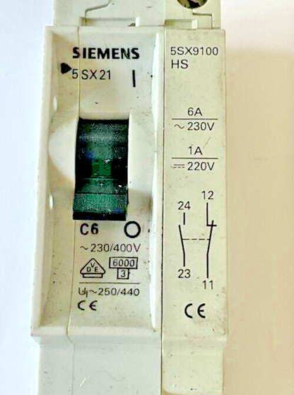 SIEMENS 5SX2 C6,B6 5SX9100 CIRCUIT BREAKER 230/400V****LOTOF6***