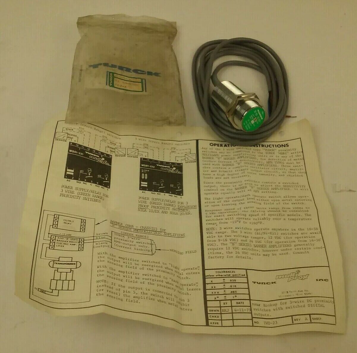 TURCK Bi10-G30-AP7-X PROXIMITY SWITCH 10-30V 250mA 10mm Bi10G30AP7X