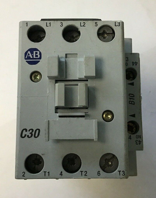 ALLEN BRADLEY 100-C30Z*00  Ser. B CONTACTOR w/ 100-S AUX. CONTACTOR Ser. B