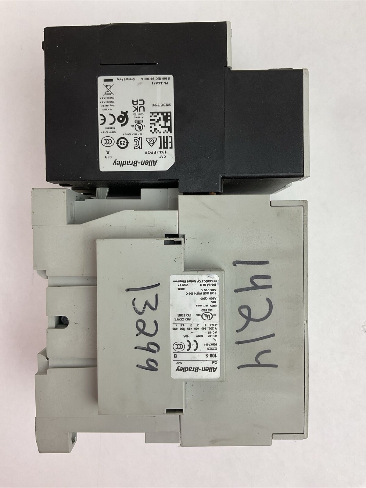 ALLEN BRADLEY STARTER (100-C85D*00 SER A CONTACTOR + 193-1EFGE RELAY + 100S)