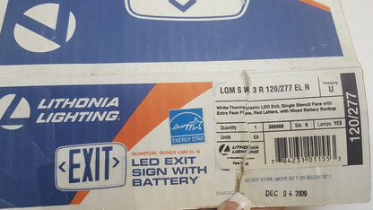 lithonia lighting led exit sign, QUANTUM SERIES, model LQM S W 3 R 120/277