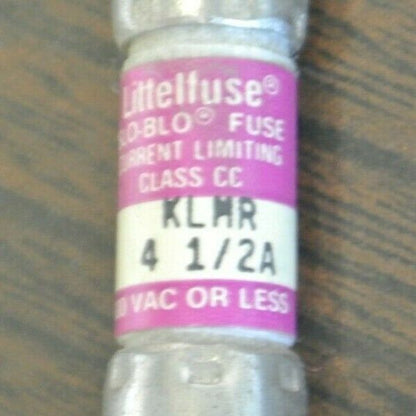 LOT of 4 / LITTELFUSE KLMR-4-1/2 CLASS CC FUSE / 4-1/2A / 600V / NEW SURPLUS