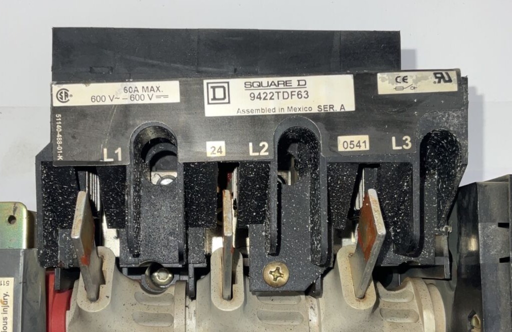 SQUARE D 9442TDF63 DISCONNECT SWITCH 60A 600VAC/DC SER.A 40566-040-51 FRS-R-35