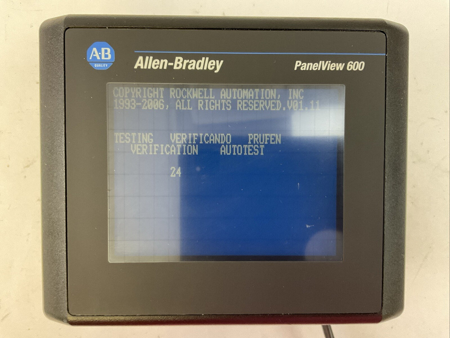ALLEN BRADLEY 2711-T6C20L1 SER B FRN 4.46 PANELVIEW 600 24VDC