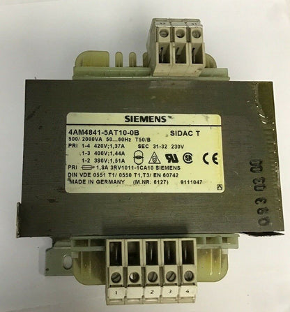 SIEMENS 4AM4841-5AT10-0B TRANSFORMER 2000VA 50/60HZ T50/B 240V