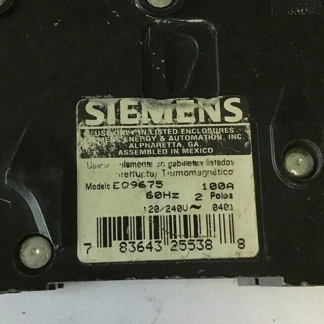 ITE EQ9675 CIRCUIT BREAKER 100A 120/240VAC 60HZ 2POLE