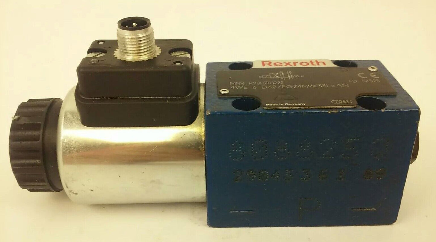REXROTH 4WE 6 D62/EG24N9K33L=AN, HYDRAULIC VALVE, MNR: R900701222, FD:58525,USED