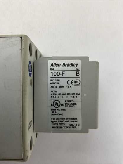 ALLEN BRADLEY 100-C43D*00 CONTACTOR SER A 600VAC 63A 3PH 30HP COIL 24VDC 100-F