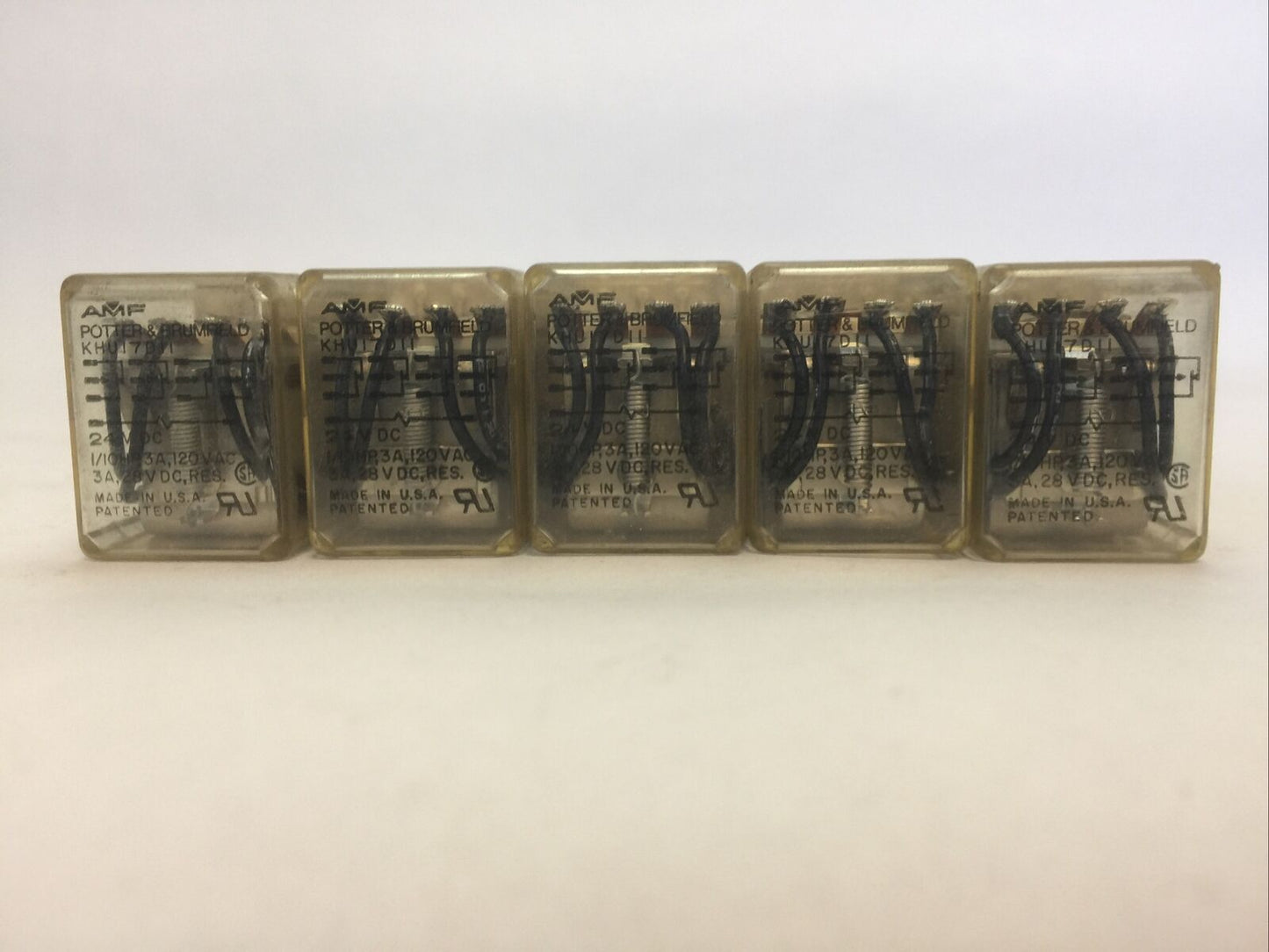 AMF POTTER & BRUMFIELD KHU17D11 RELAY 24VDC 1/10HP 3A 120VAC 3A 28VDC (LOT OF 5)