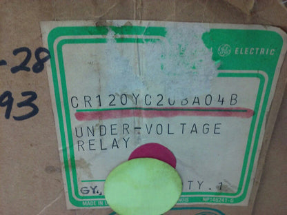 GE CR120YC20BA04B, SER. A, UNDER VOLTAGE RELAY, 1PH, 460V, 50HZ, W/ CR120E, NEW