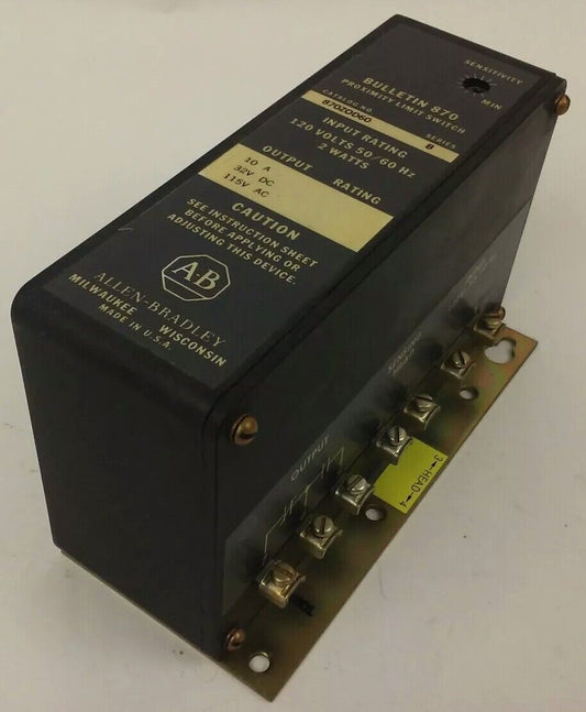 ALLEN BRADLEY 870-ZOD60 SER. B,PROXIMITY LIMIT SWITCH 120V, 2 WATTS, 10A, 32VDC