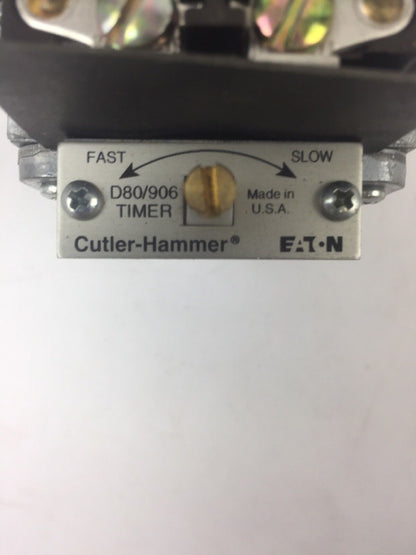 CUTLER HAMMER D80NE1A PNEUMATIC TIMER 440-480V 50/60HZ SERIES A2