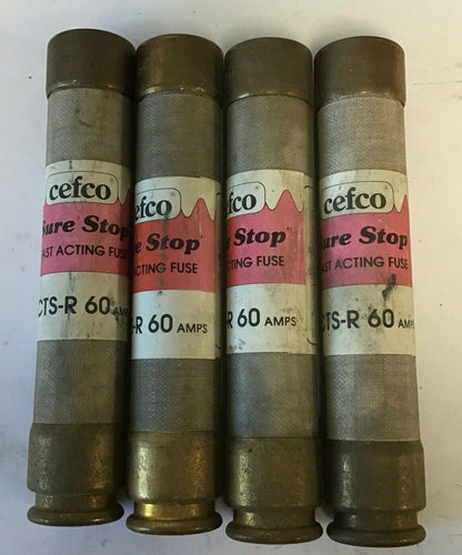 CEFCO CTS-R 60 SURE STOP FAST ACTING FUSE 60A 600VAC CLASS RK-1 ***LOTOF4***