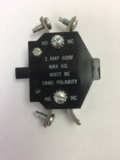 CUTLER HAMMER 10-3654 AUXILIARY CONTACT 3AMP 600VAC