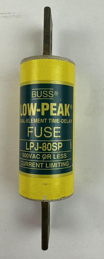 BUSS LPJ-80SP 600VAC 80A LOW-PEAK DUAL-ELEMENT TIME DELAY CLASS J