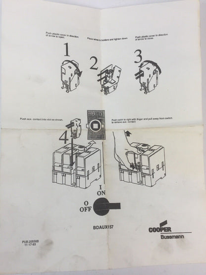 BUSSMANN BDAUX157 AUXILIARY CONTACT, FORM C