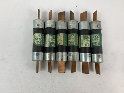 Bussmann One-Time NON70 70A 250V Fuse "Lot of 6"