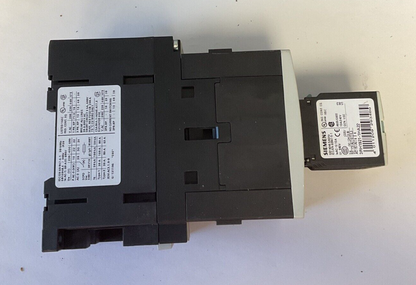 SIEMENS 3RT1036-1BB40 CONTACTOR 24VDC W/3RH1921-1HA22 CONTACT BLOCK