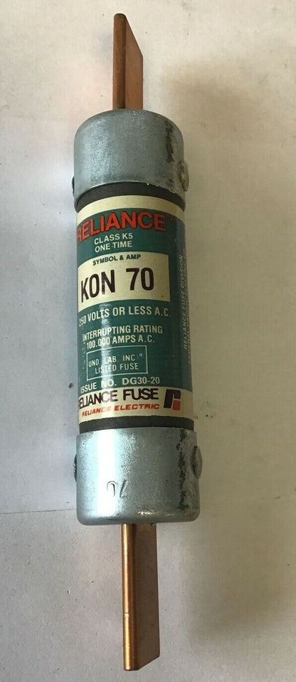 RELIANCE KON 70 ONE TIME FUSE K5 250V ***LOTOF5***