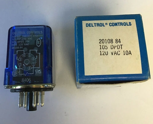 DELTROL CONTROLS 20108-84 RELAYS 105 DPDT 10A 120/240VAC