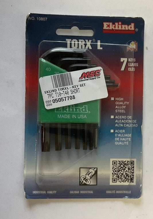 EKLIND 10807 TORX L 7 KEYS IN PACKAGE