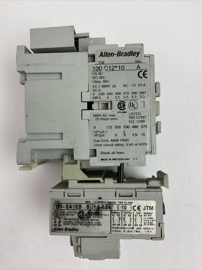 ALLEN BRADLEY STARTER (100-C12*10 SER A 600VAC 25A 193-EA1EB SER B 1.6-5.0A)