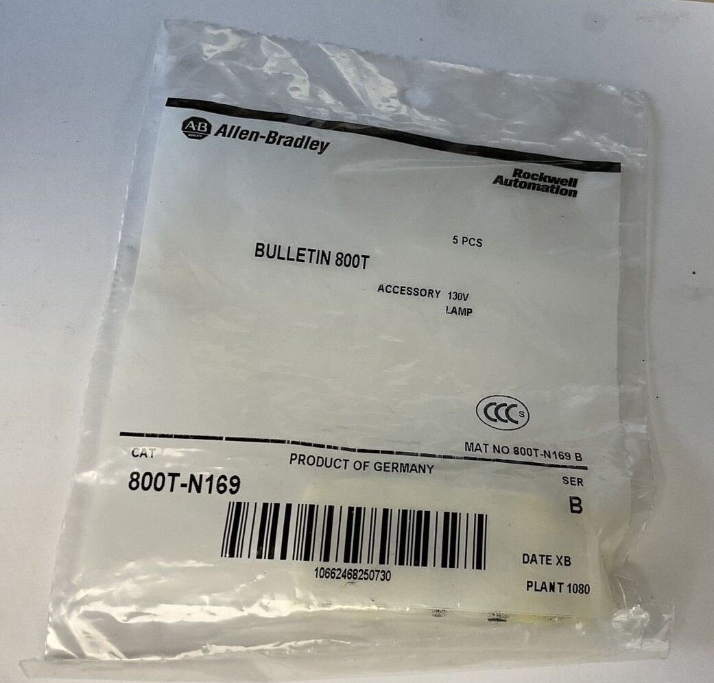ALLEN BRADLEY 800T-N169 LAMP 130V SER.B BAG OF 5 ***LOTOF3**