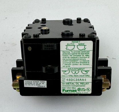 FURNAS / SIEMENS - 48DC38AA4 - BI-METAL OVERLOAD RELAY - 600 VAC