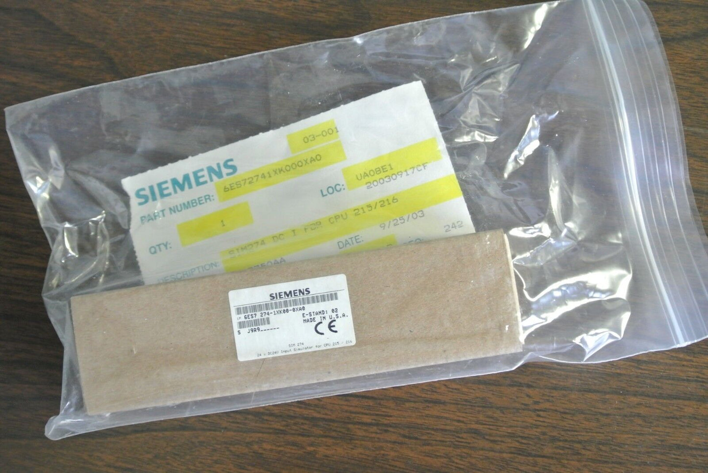 SIEMENS 6ES7 274-1XK00-0XA0 - 24x 24VDC INPUT SIMULATOR for CPU 215 / 216 - NEW